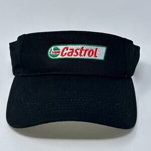 Castrol Oil Visor Hat Cap Mechanic Auto Repair Black Strapback
